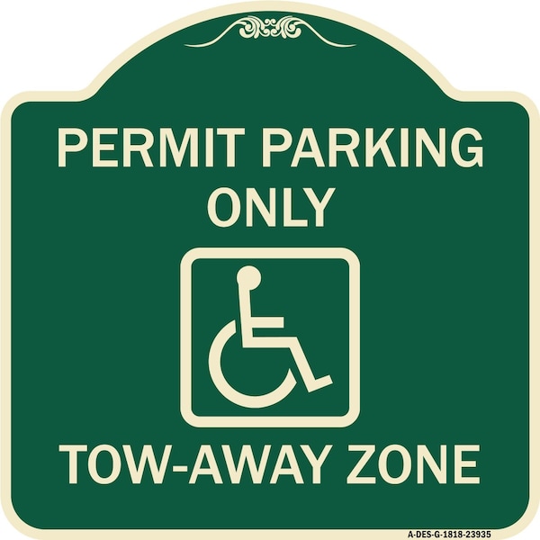 Signmission Georgia ADA Handicapped Parking Accessible Permit Parking Only Tow-Away Zone with Sym, G-1818-23935 A-DES-G-1818-23935 - main